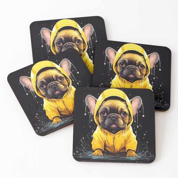 Item preview, French Bulldog in Yellow Raincoat designed and sold by ARTficiallyAnon.