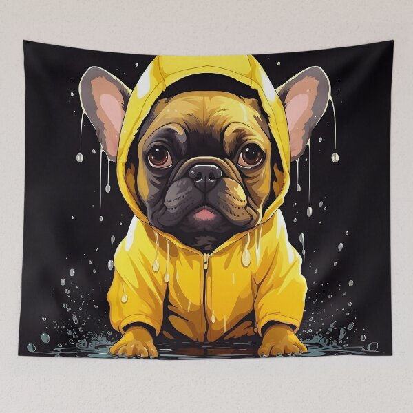 Item preview, French Bulldog in Yellow Raincoat designed and sold by ARTficiallyAnon.