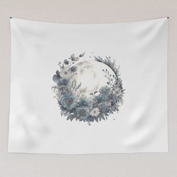 Item preview, Enchanting Whimsy Floral Moon Motif Illustration, Celestial Magic designed and sold by ShreyaaArts.