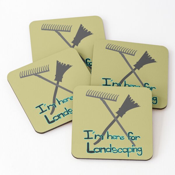 Item preview, I'm here for landscaping (Rake and broom blue) designed and sold by Hypnotees.