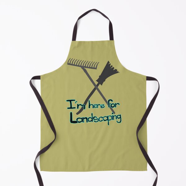 Item preview, I'm here for landscaping (Rake and broom blue) designed and sold by Hypnotees.
