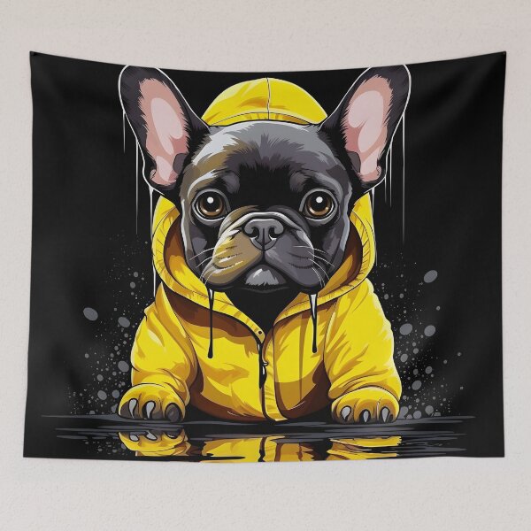 Item preview, French Bulldog in Yellow Raincoat designed and sold by ARTficiallyAnon.
