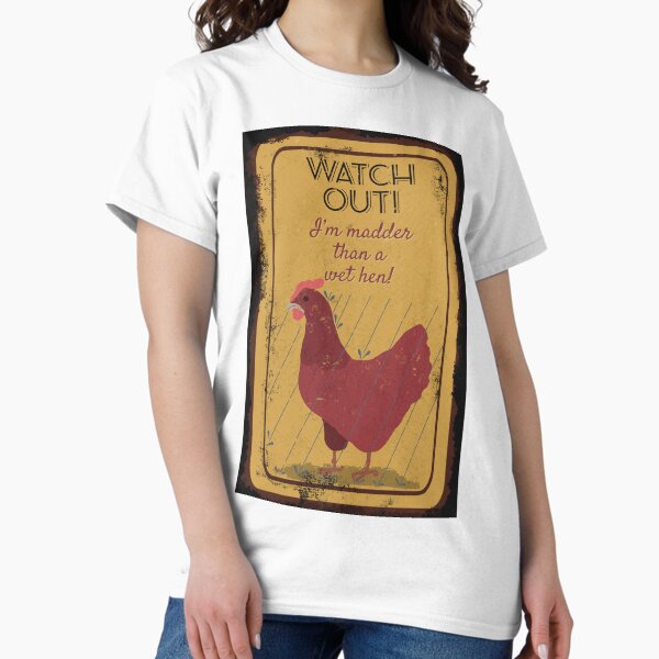 Vista previa del artículo con la obra «Más loco que una gallina mojada | cartel de la vendimia», diseñado y vendido por rose-michele.