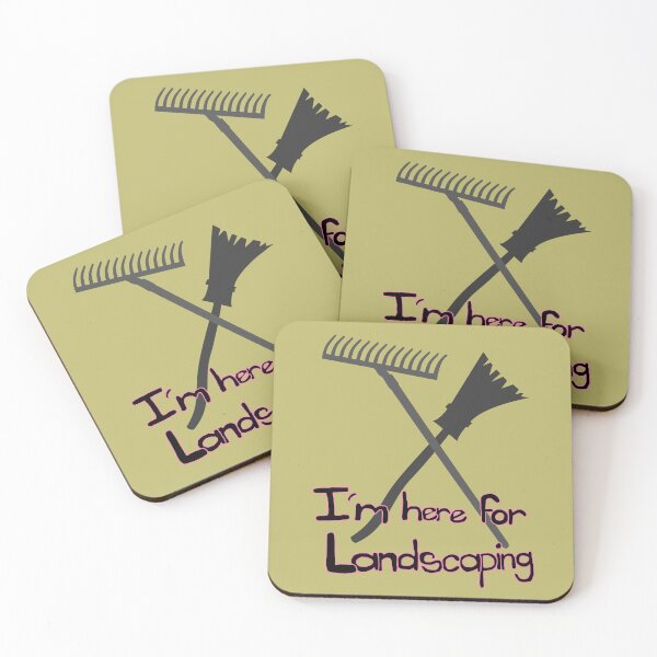 Item preview, I'm here for landscaping (Rake and broom pink) designed and sold by Hypnotees.