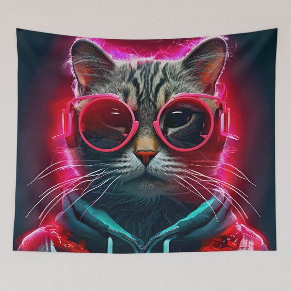 Item preview, Cat Wearing Headphones | Cat Wearing Shades designed and sold by CoolHippoQuotes.