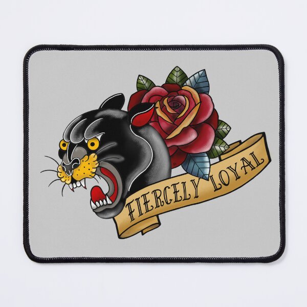 Item preview, Old School Traditional Rose and Panther Tattoo - Fiercely Loyal designed and sold by Art-Speaks.