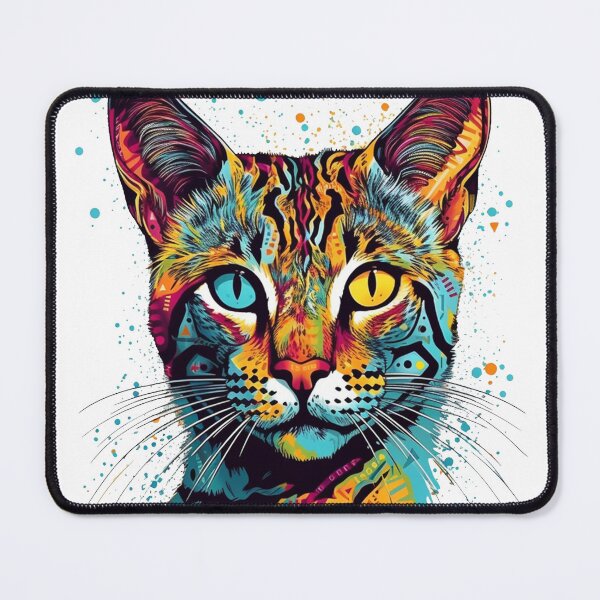 Item preview, Ocicat Portrait Art: Bringing Feline Beauty to Art - featuring keywords: Cat, feline, art, portrait, colorful, beauty, Ocicat, breed, discerning, lovers, companion, stunning. designed and sold by DooodleGod.