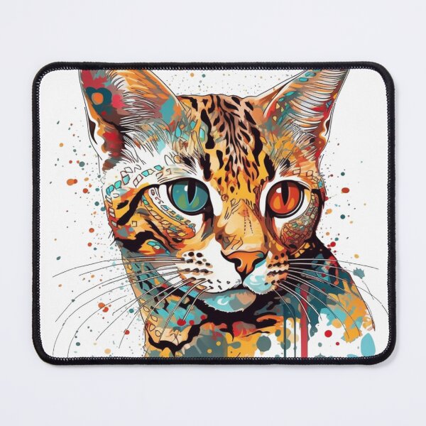 Item preview, Ocicat Portrait Art: Bringing Feline Beauty to Art - featuring keywords: Cat, feline, art, portrait, colorful, beauty, Ocicat, breed, discerning, lovers, companion, stunning. designed and sold by DooodleGod.
