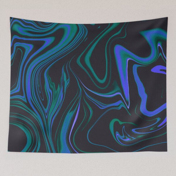 Item preview, Blue teal Green dark wiggles designed and sold by Quoppidou.