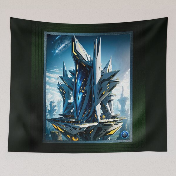 Item preview, The Imperenius Sky Tower Of Akenor Science Fiction AI Concept Art by Xzendor7 designed and sold by Xzendor7 Digital Art Creations.