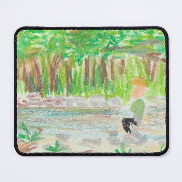 Item preview, GoGo archaeologist resting by the river - crayon drawing designed and sold by hisuehowru.