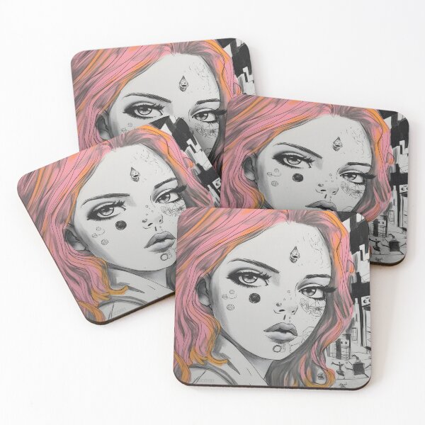 Item preview, Urban Dreams: A Surrealistic Portrait of Pink-haired Beauty designed and sold by Newborninfant.