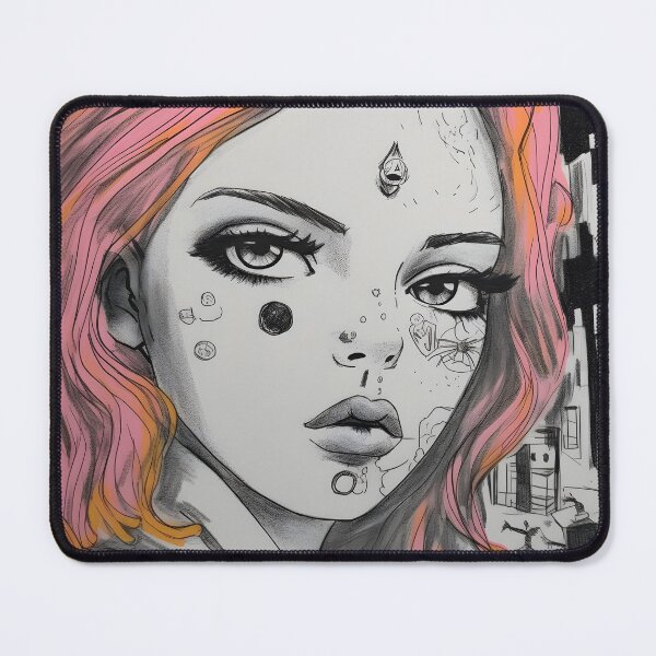 Item preview, Urban Dreams: A Surrealistic Portrait of Pink-haired Beauty designed and sold by Newborninfant.