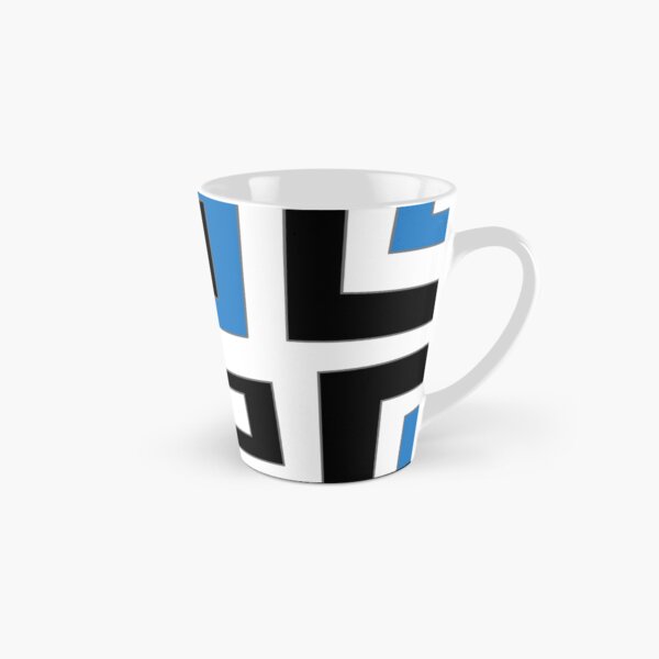 Blue white black geometric pattern Tasse (konisch)