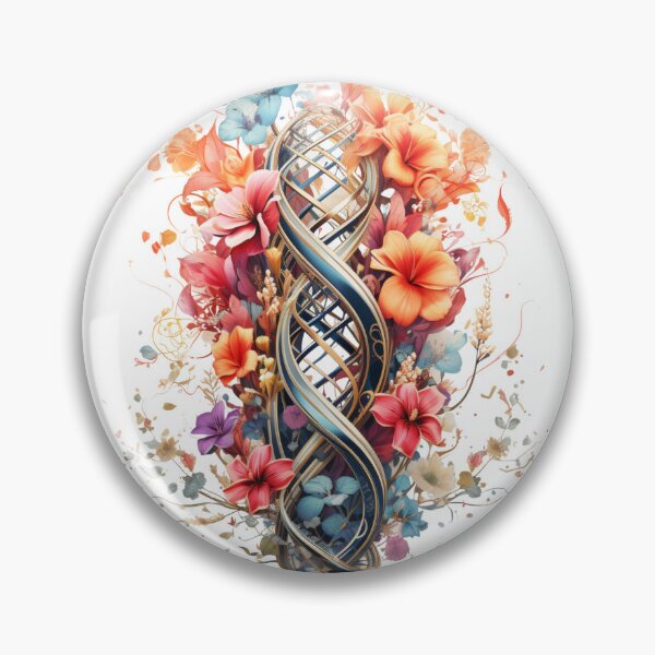 Item preview, The Fusion of Science and Nature: Floral-inspired Graphic DNA Structure designed and sold by Hibiskusmond.