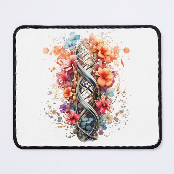 Item preview, The Fusion of Science and Nature: Floral-inspired Graphic DNA Structure designed and sold by Hibiskusmond.