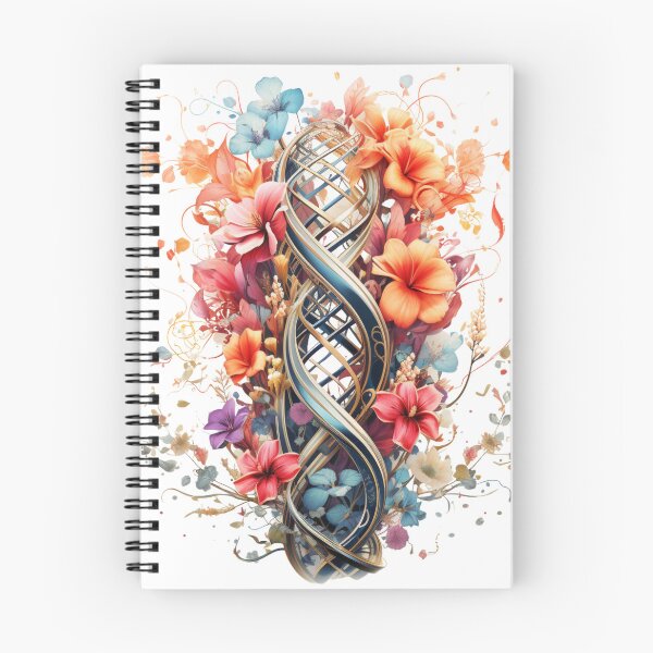 Item preview, The Fusion of Science and Nature: Floral-inspired Graphic DNA Structure designed and sold by Hibiskusmond.