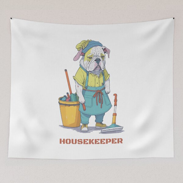 Item preview, Charming Housekeeper Bulldog designed and sold by urbsrepublic.