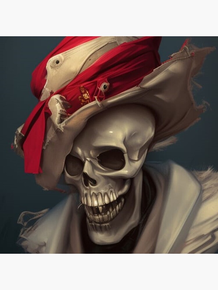 Thumbnail 3 of 3, Pin, Skeleton wearing a fancy Hat designed and sold by LenCarol.