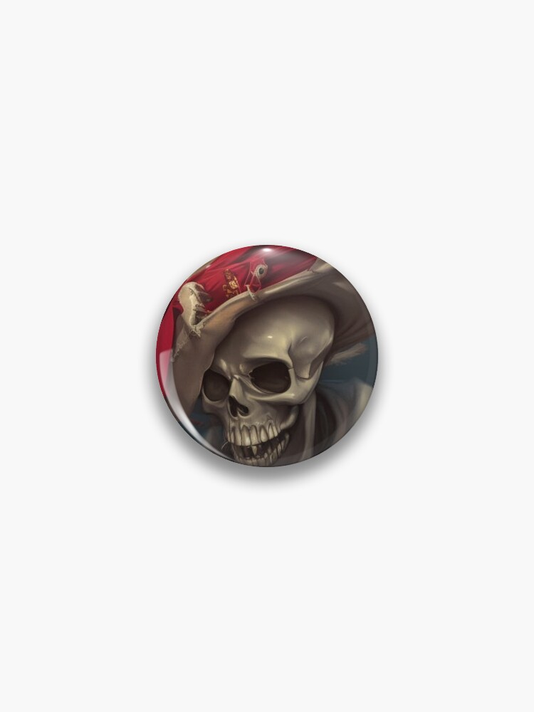 Thumbnail 1 of 3, Pin, Skeleton wearing a fancy Hat designed and sold by LenCarol.