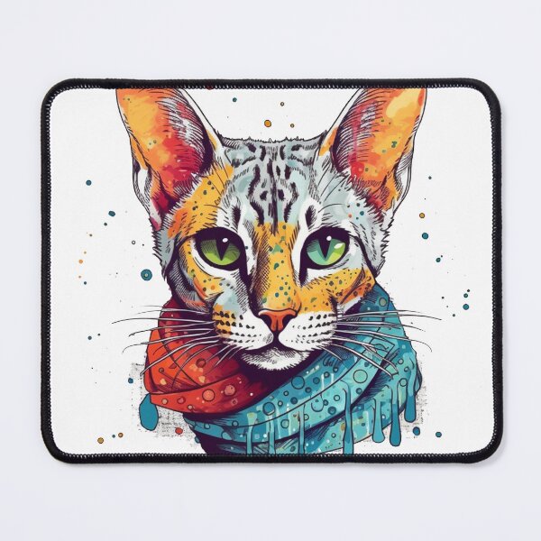 Artikelvorschau, Ocicat Mixed Media Art - A Creative and Colorful Tribute to Feline Beauty, Perfect for DIY Decor and Cat entworfen und verkauft von DooodleGod.