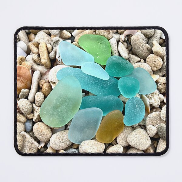Item preview, Seaglass aquas on the pebble beach designed and sold by Jums-Med.