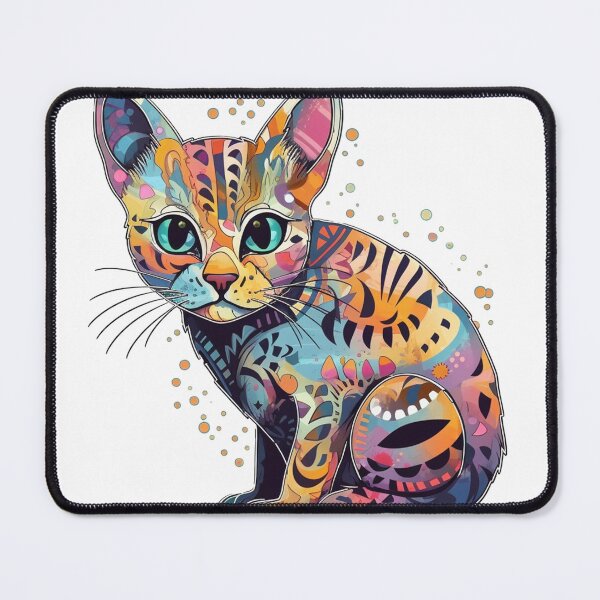 Artikelvorschau, Katzenkunst: Ocicat-Mixed-Media-Technik kombiniert Katzenhumor und Kunst entworfen und verkauft von DooodleGod.