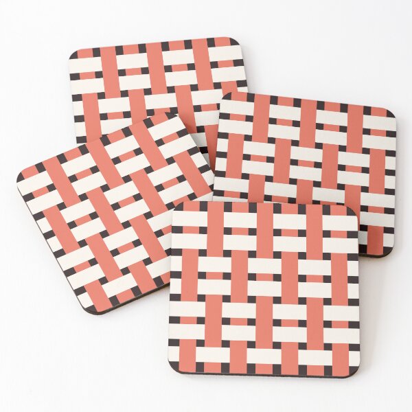 Item preview, Fabric Weave Types #06 - Warp Rib Weave Regular Pattern - Black and Salmon designed and sold by DesignCentrum.