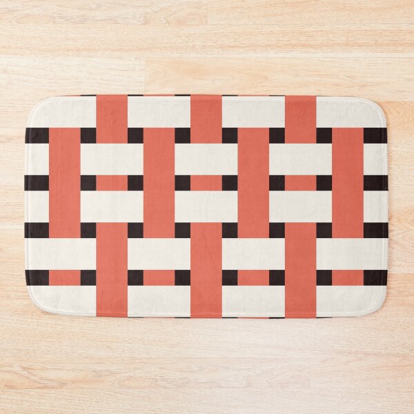 Item preview, Fabric Weave Types #06 - Warp Rib Weave Regular Pattern - Black and Salmon designed and sold by DesignCentrum.