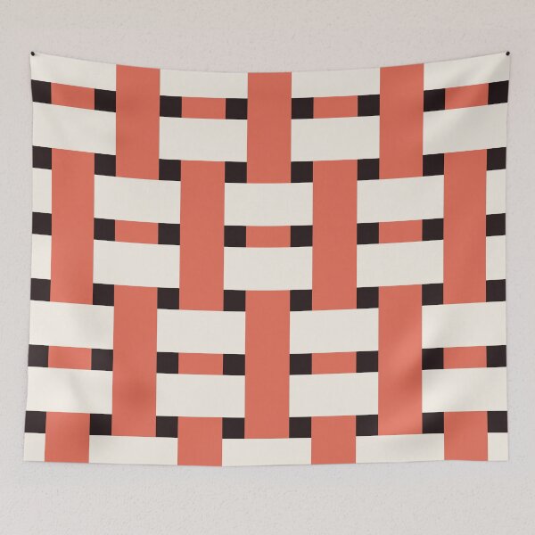Item preview, Fabric Weave Types #06 - Warp Rib Weave Regular Pattern - Black and Salmon designed and sold by DesignCentrum.
