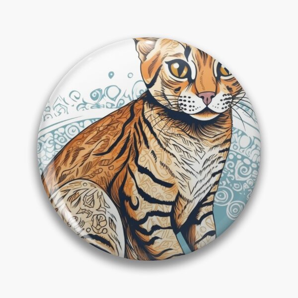 Item preview, Ocicat Art Print: Charming Feline Passion on (includes keywords: cat, vintage, art, print, feline, passion, charming) designed and sold by DooodleGod.