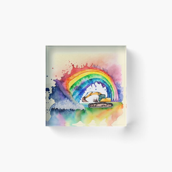 Item preview, Excavator with rainbow designed and sold by Jasardpu.