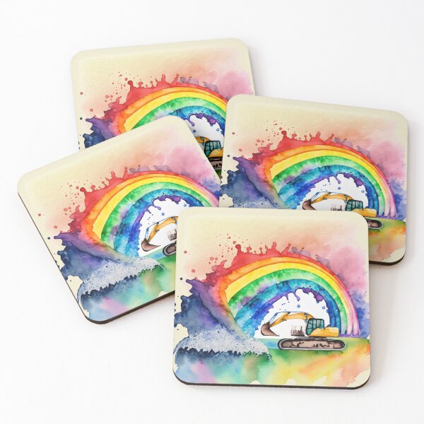 Item preview, Excavator with rainbow designed and sold by Jasardpu.
