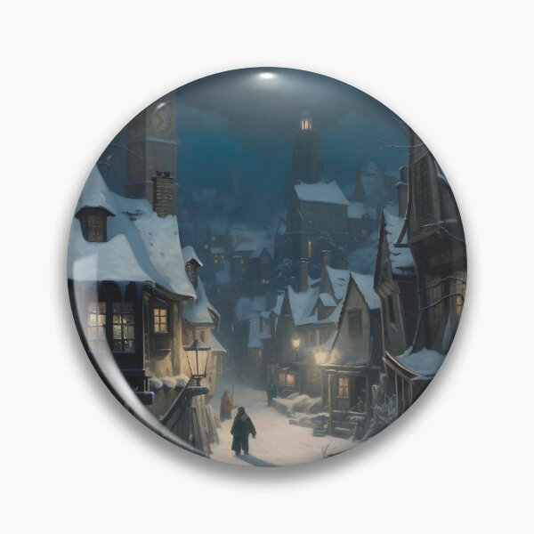 Item preview, Enchanted Hamlet in Snow - Inspired by Wizarding Folklore designed and sold by nightfallcanvas.