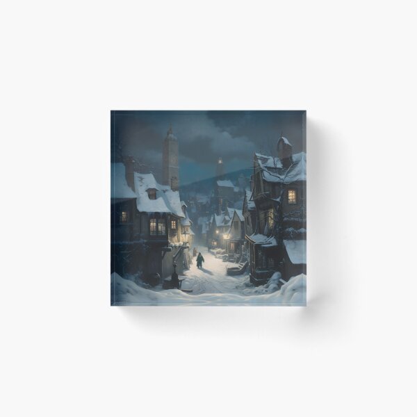 Item preview, Enchanted Hamlet in Snow - Inspired by Wizarding Folklore designed and sold by nightfallcanvas.