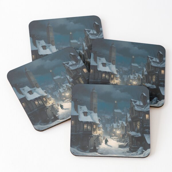 Item preview, Enchanted Hamlet in Snow - Inspired by Wizarding Folklore designed and sold by nightfallcanvas.