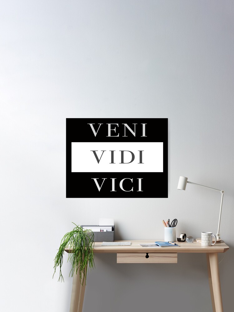 Veni Vidi Vici 'We Came We Saw We Conquered' Latin Saying Roman  Quote Inspirational White Poster for Sale by bard-art