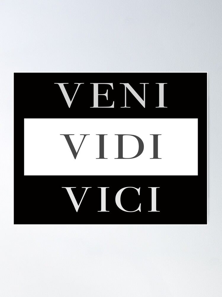 Veni Vidi Vici 'We Came We Saw We Conquered' Latin Saying Roman  Quote Inspirational White Poster for Sale by bard-art
