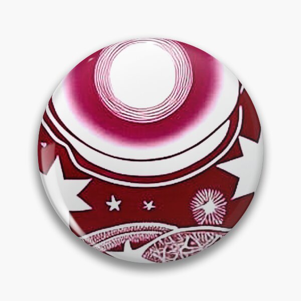 Item preview, Red and white starry night scene linograph folk art designed and sold by Earth Nature Creations.