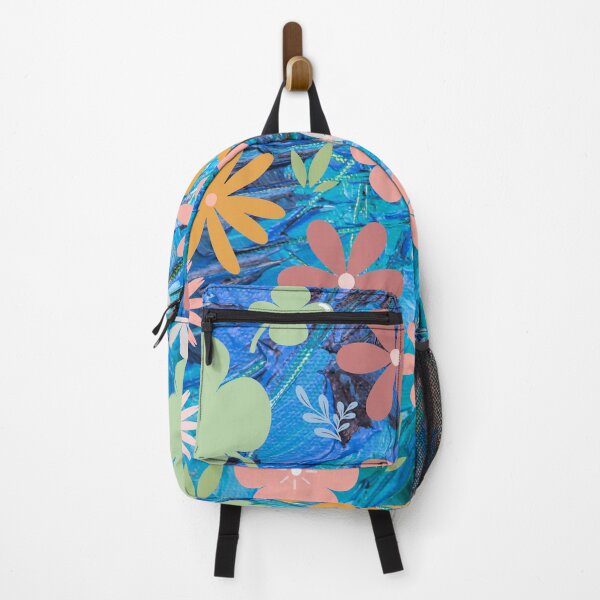 Item preview, multi-blue garden of flower graphics designed and sold by tomorrowsart.