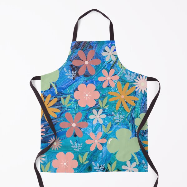 Item preview, multi-blue garden of flower graphics designed and sold by tomorrowsart.