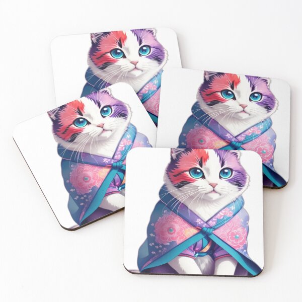 Item preview, Kimono Cat With Flower Pattern designed and sold by LEVI SALVIAN JANITRA.