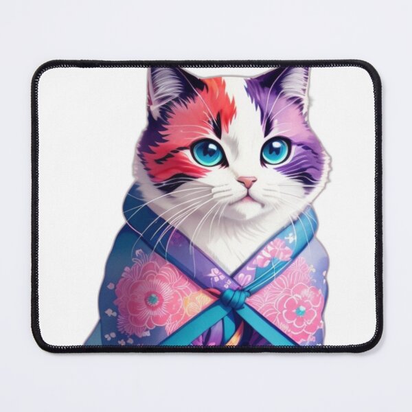 Item preview, Kimono Cat With Flower Pattern designed and sold by LEVI SALVIAN JANITRA.