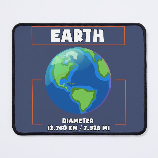Item preview, Planet Earth and his diametre, a funny gift for solar system lovers and astronomy enthusiasts designed and sold by abdelhak2005.