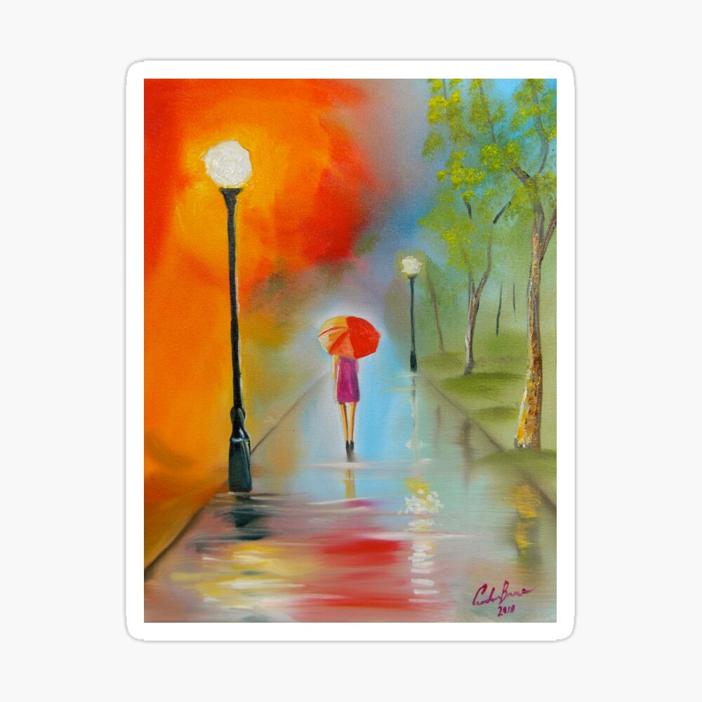 OIL PAINTING REPRINT WALL ART Details about   LARGE CANVAS PRINTS RED UMBRELLA IN SNOW 
