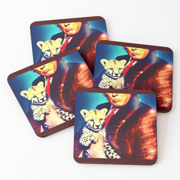 Item preview, Trump and Cheetah Cub Red Color Pop Art designed and sold by angcreations.