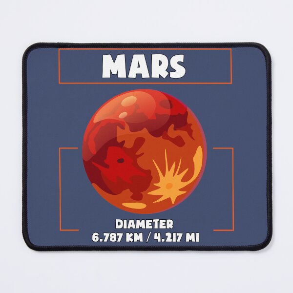 Item preview, Planet Mars and his diametre, a funny gift for solar system lovers and astronomy enthusiasts designed and sold by abdelhak2005.