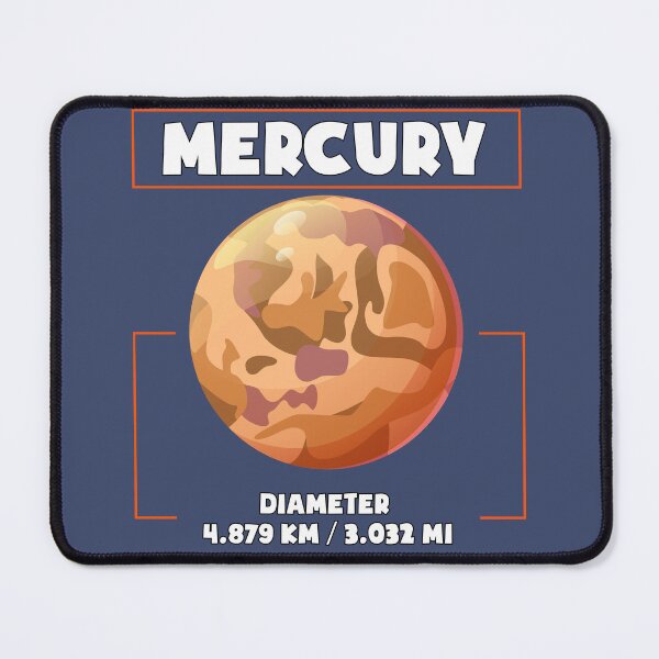 Item preview, Planet Mercury and his diametre, a funny gift for solar system lovers and astronomy enthusiasts designed and sold by abdelhak2005.