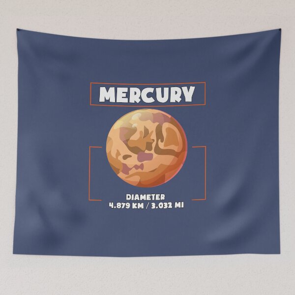 Item preview, Planet Mercury and his diametre, a funny gift for solar system lovers and astronomy enthusiasts designed and sold by abdelhak2005.