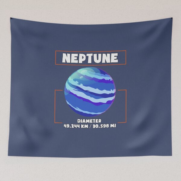 Item preview, Planet Neptune and his diametre, a funny gift for solar system lovers and astronomy enthusiasts designed and sold by abdelhak2005.